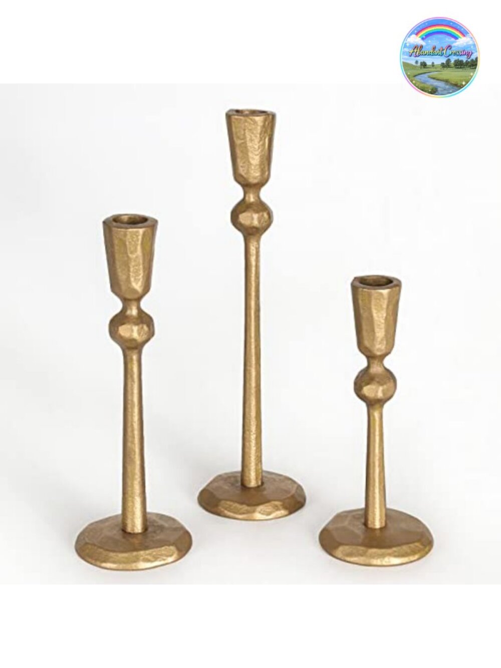 Set of 3 Iron Taper Candle Holders Wrought Iron Candlestick Holders